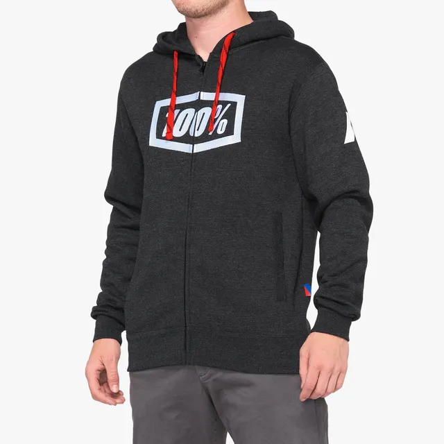 100-syndicate-zip-hoodie-fleece-kapuzenjacke-schwarz-baumwolle image 1