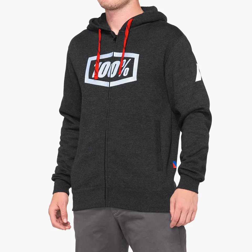 100-syndicate-zip-hoodie-fleece-kapuzenjacke-schwarz-baumwolle image 1