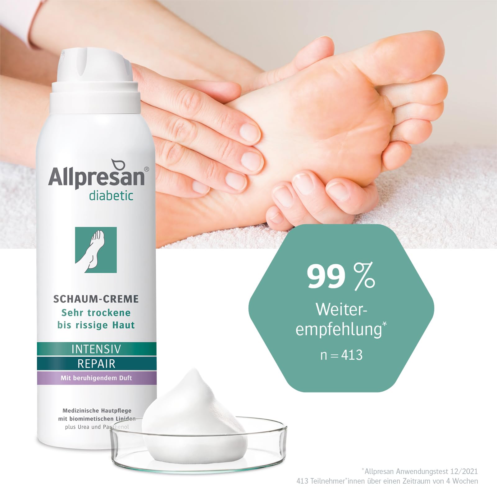 allpresan-diabetic-repair-schaum-creme-urea-125-ml image 5