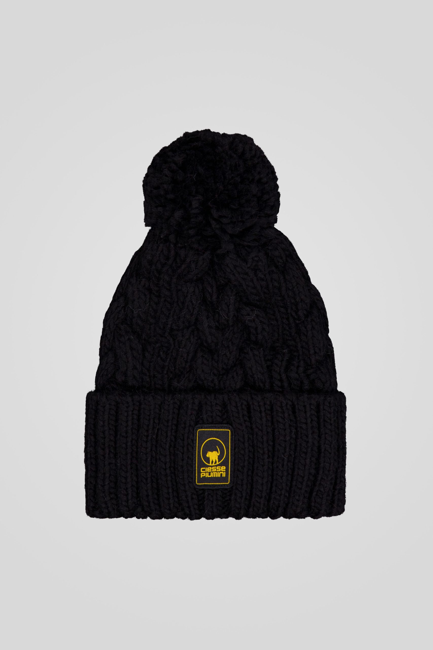 ciesse-m-tze-schwarz-mit-pompon-wolle-alpaka image 1
