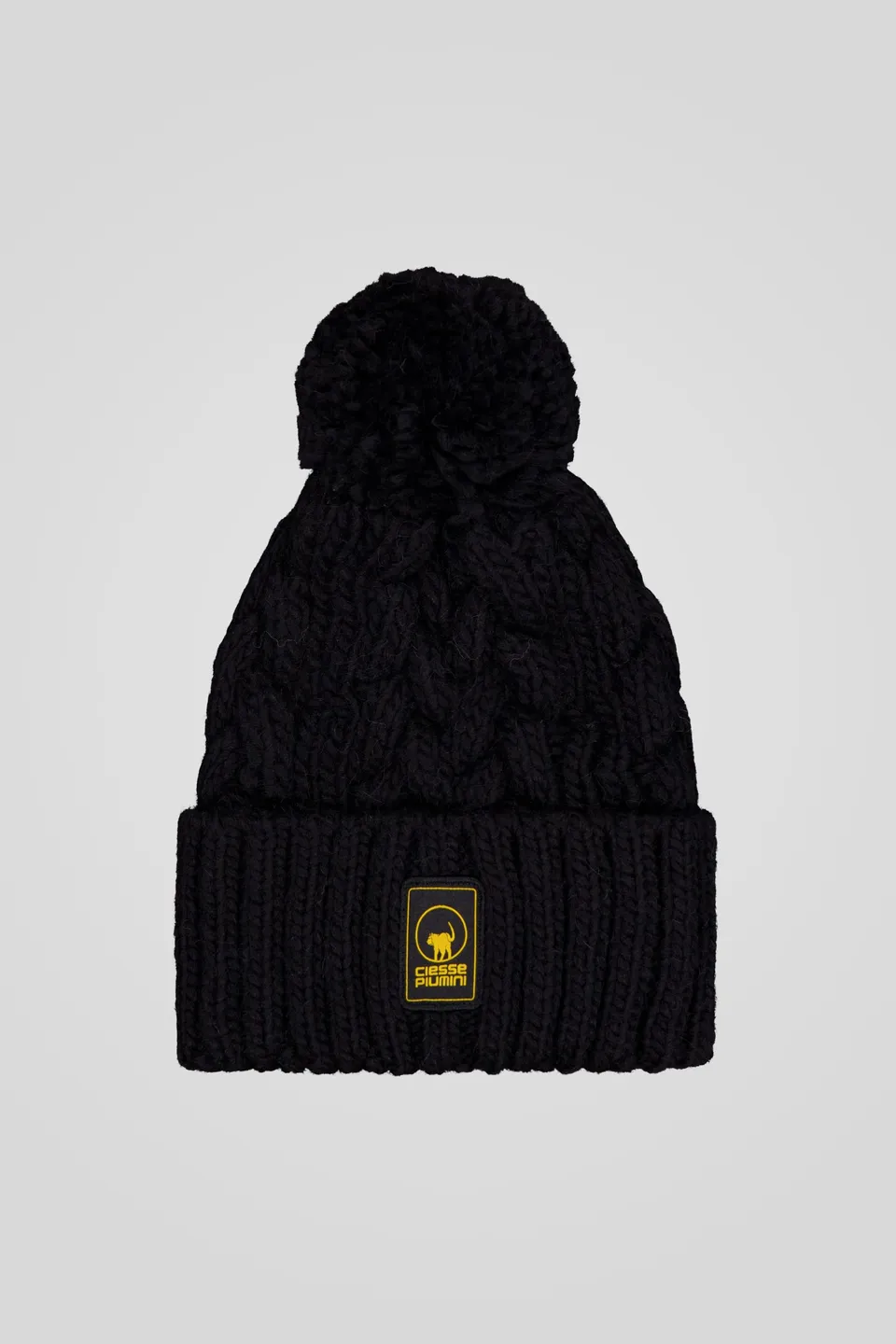 ciesse-m-tze-schwarz-mit-pompon-wolle-alpaka image 1