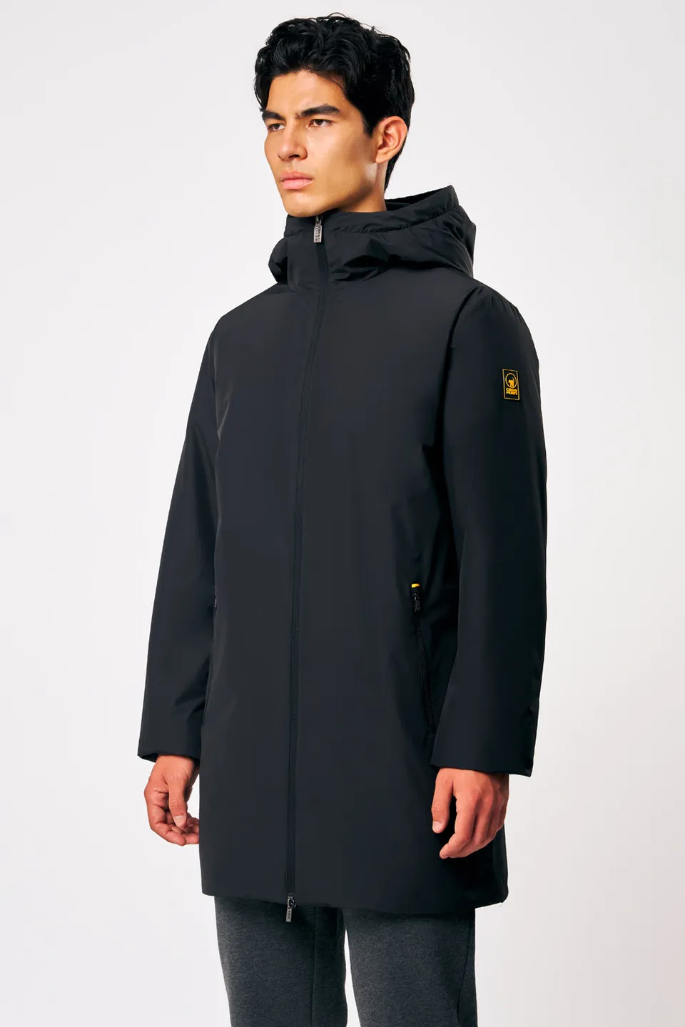 ciesse-outdoor-gunbu-winterjacke-schwarz-lang-herren-kapuze image 1
