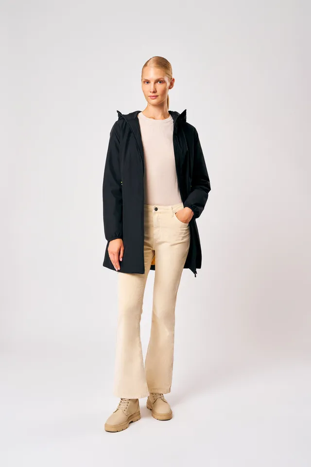 ciesse-matilda-lange-damenjacke-schwarz-mit-kapuze image 1