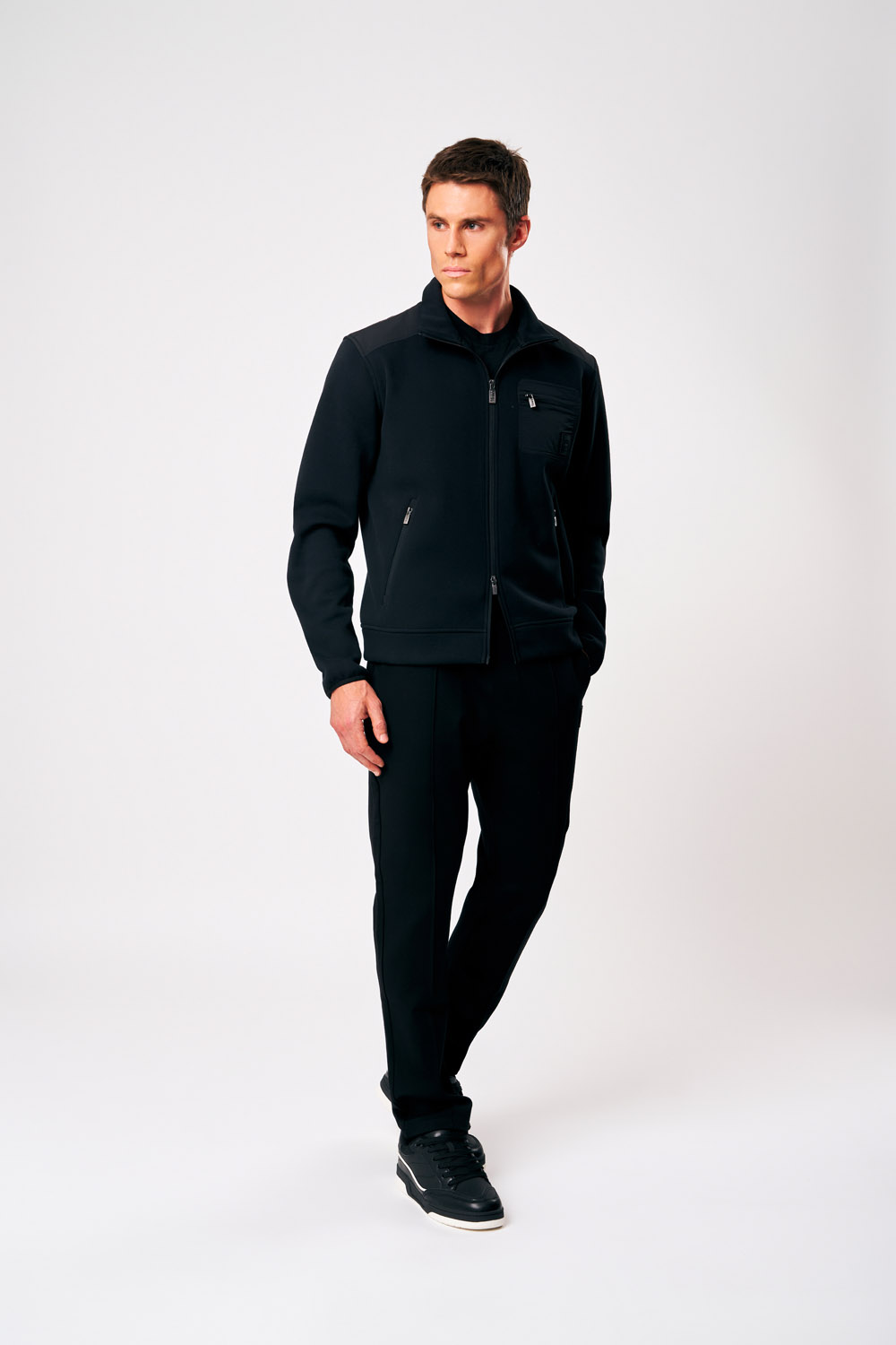 ciesse-ziad-sweatjacke-herren-schwarz-full-zip-baumwolle image 2