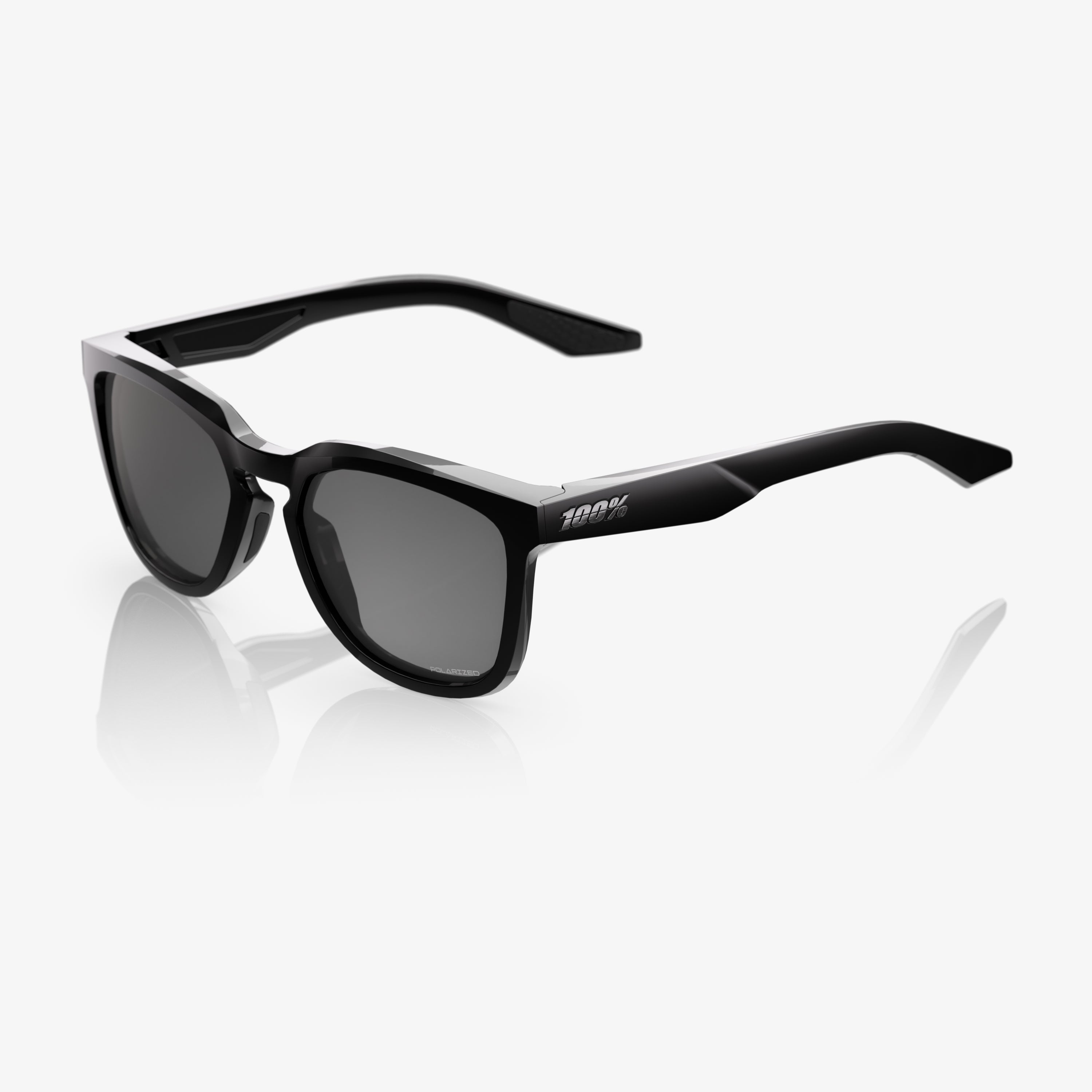 100-hudson-polished-black-sonnenbrille-grey-polarized image 1