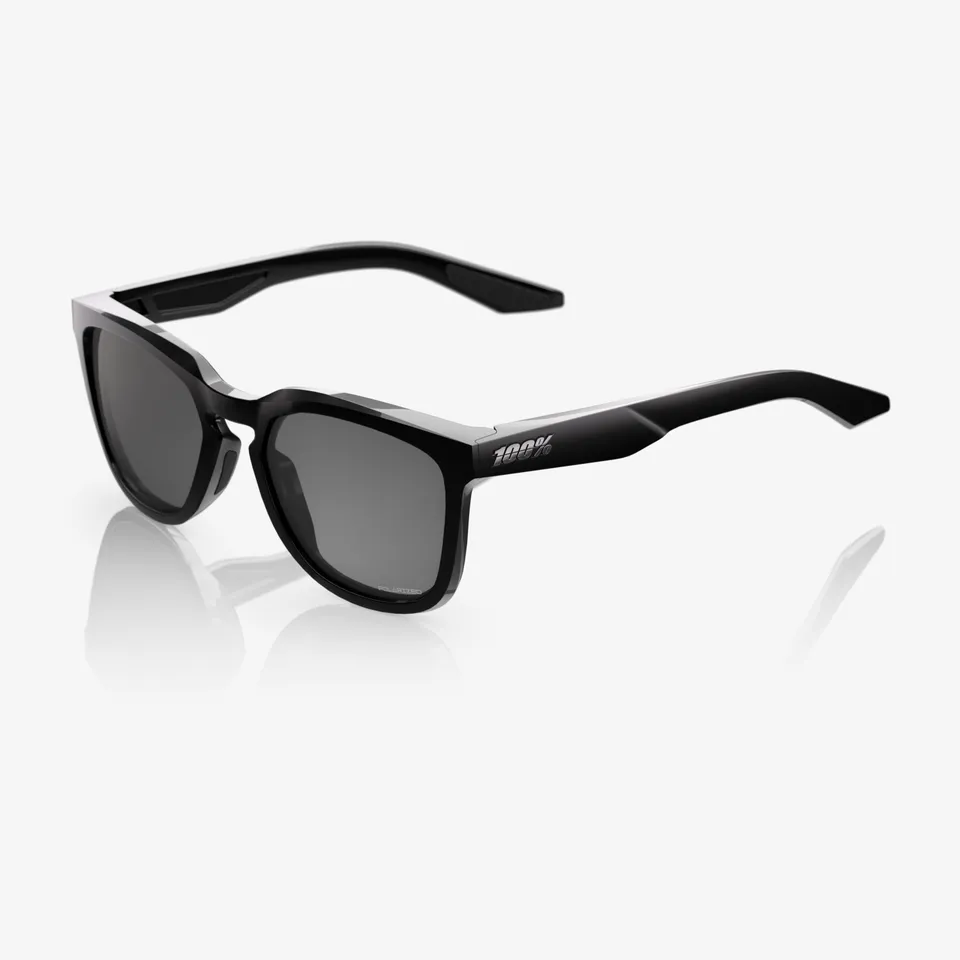 100-hudson-polished-black-sonnenbrille-grey-polarized image 1