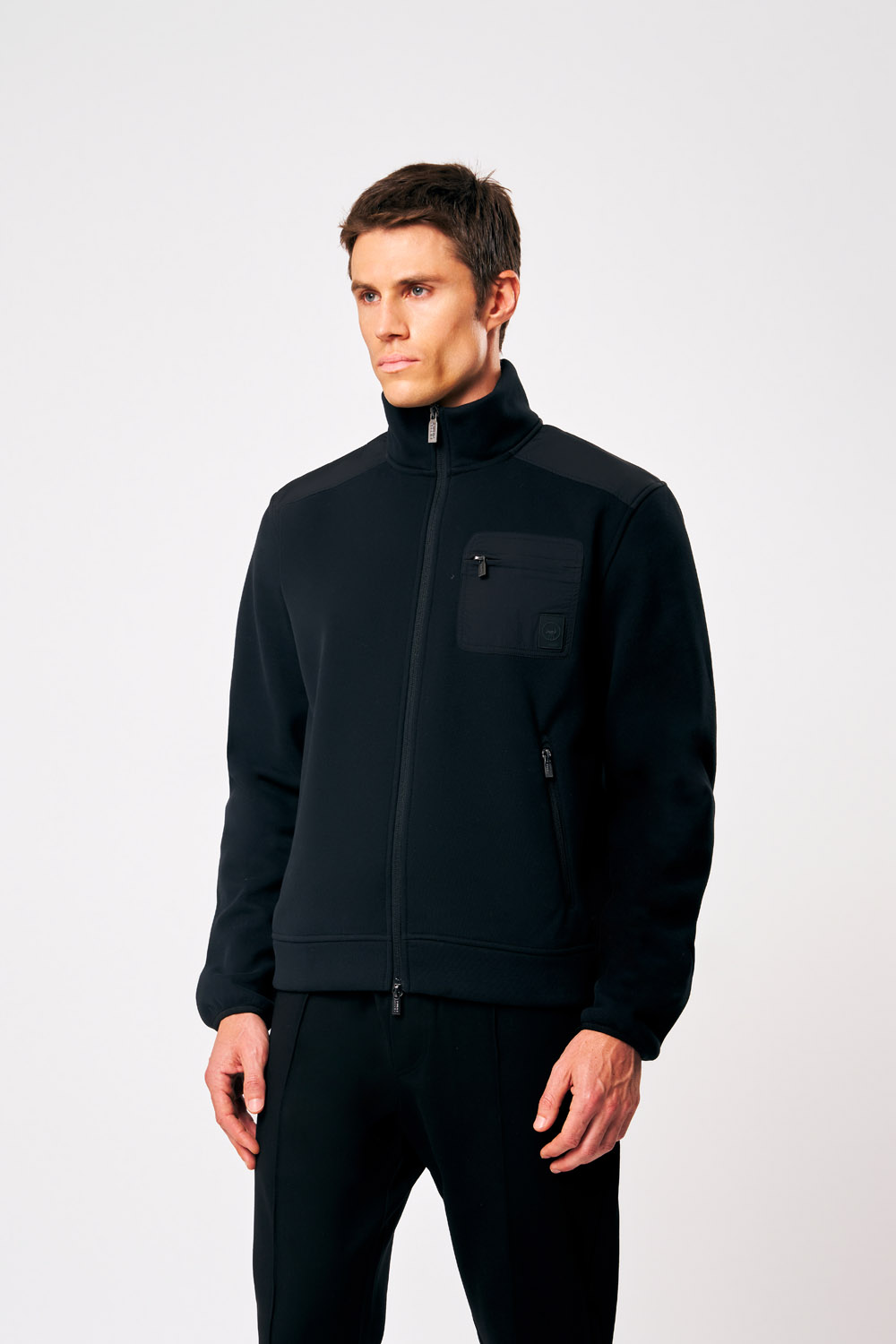 ciesse-ziad-sweatjacke-herren-schwarz-full-zip-baumwolle image 1