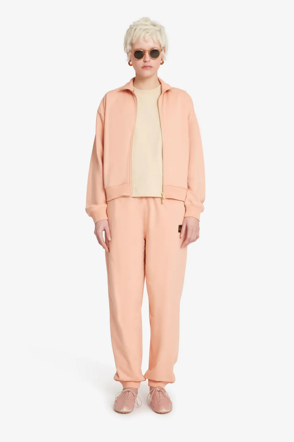 ciesse-raquel-sweatjacke-rosa-baumwolle-damen-stehkragen image 1