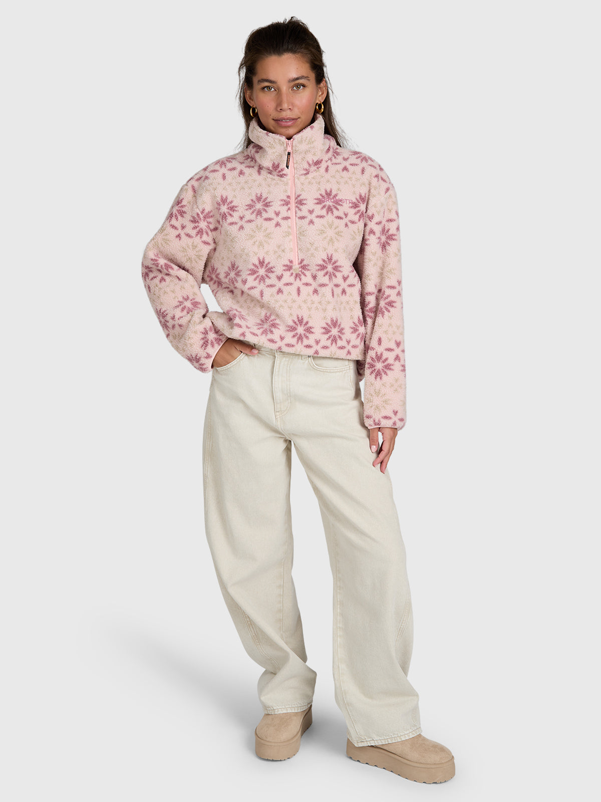 brunotti-rezan-women-urban-fleece-damen-sepia-rose-lockerer-fit image 5