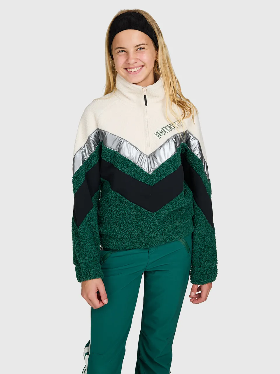 brunotti-sandy-m-dchen-fleecejacke-hunter-green-lockerer-schnitt image 1