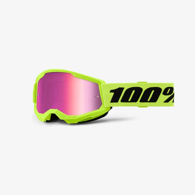 100percent-strata-2-junior-motocrossbrille-neon-yellow-clear image 1