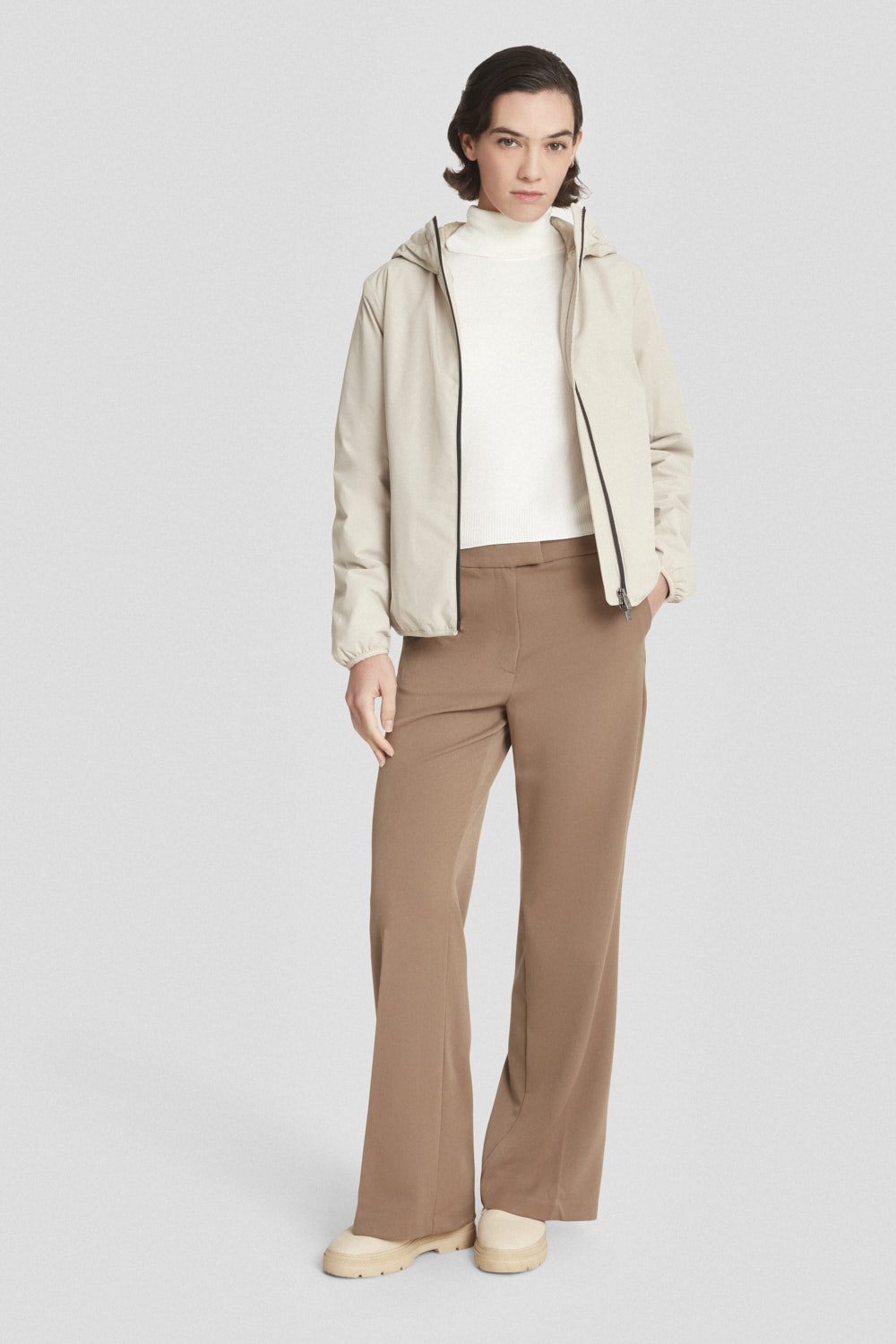 ciesse-outdoor-winterjacke-beige-mit-kapuze-gef-ttert image 1