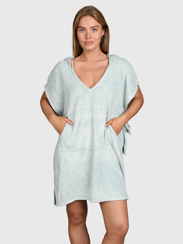 brunotti-paige-damen-poncho-aqua-grey-kapuze-one-size image 1