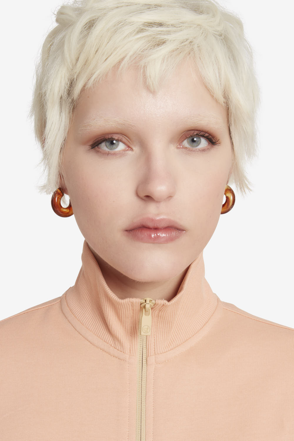ciesse-raquel-sweatjacke-rosa-baumwolle-damen-stehkragen image 3