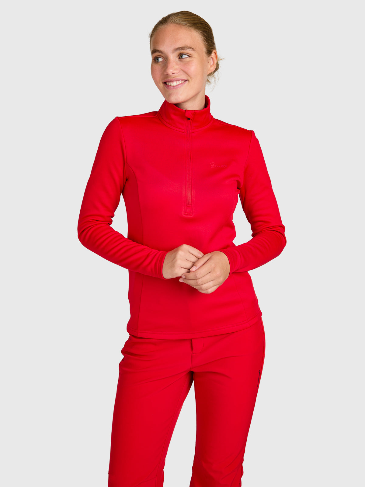 brunotti-heronne-damen-fleece-true-red-halbzip image 1