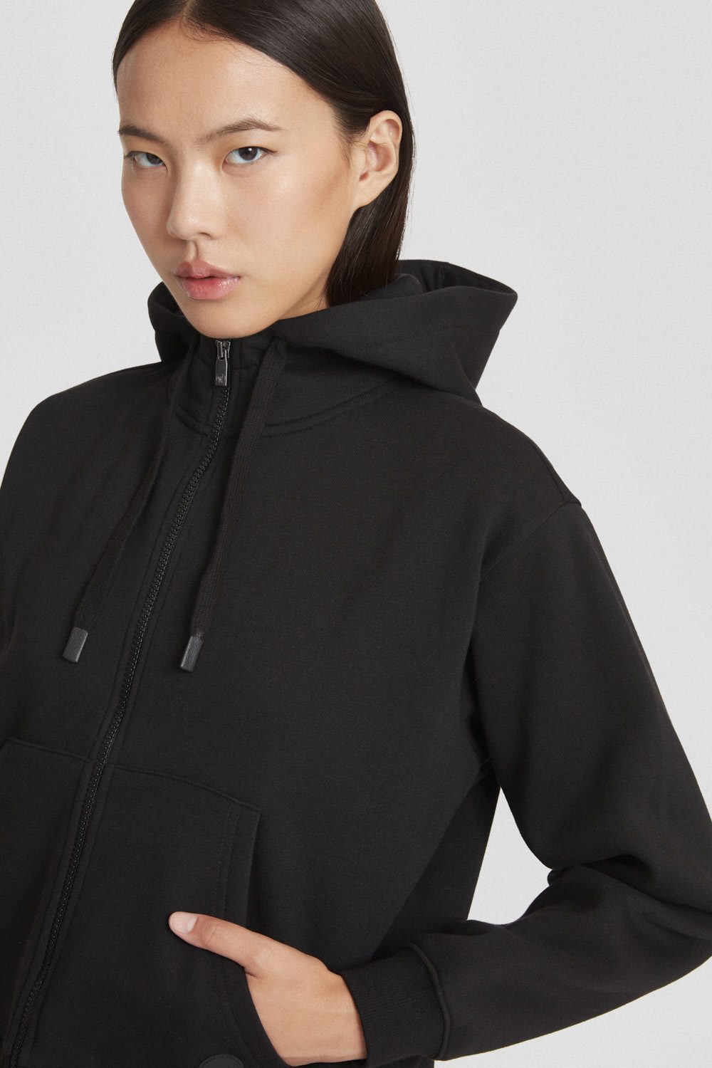 ciesse-outdoor-felpa-kapuzenjacke-schwarz-zip-baumwolle image 3