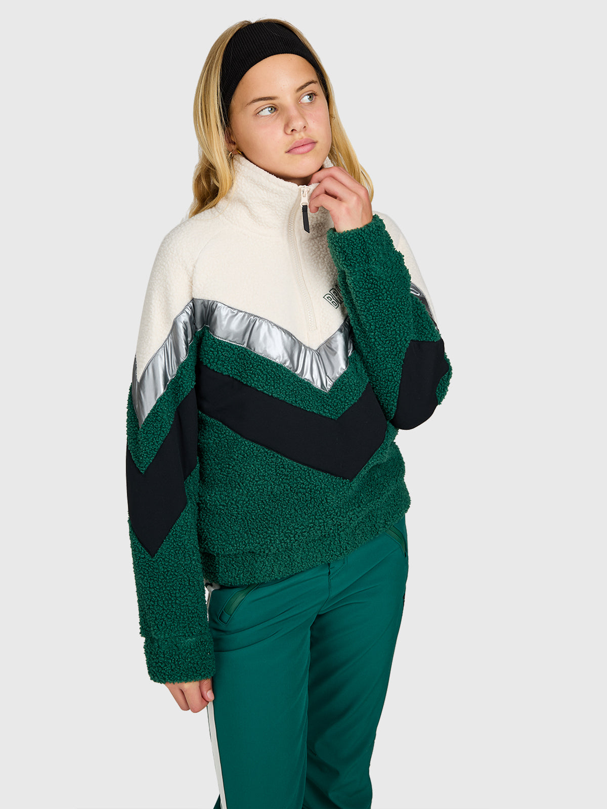 brunotti-sandy-m-dchen-fleecejacke-hunter-green-lockerer-schnitt image 4