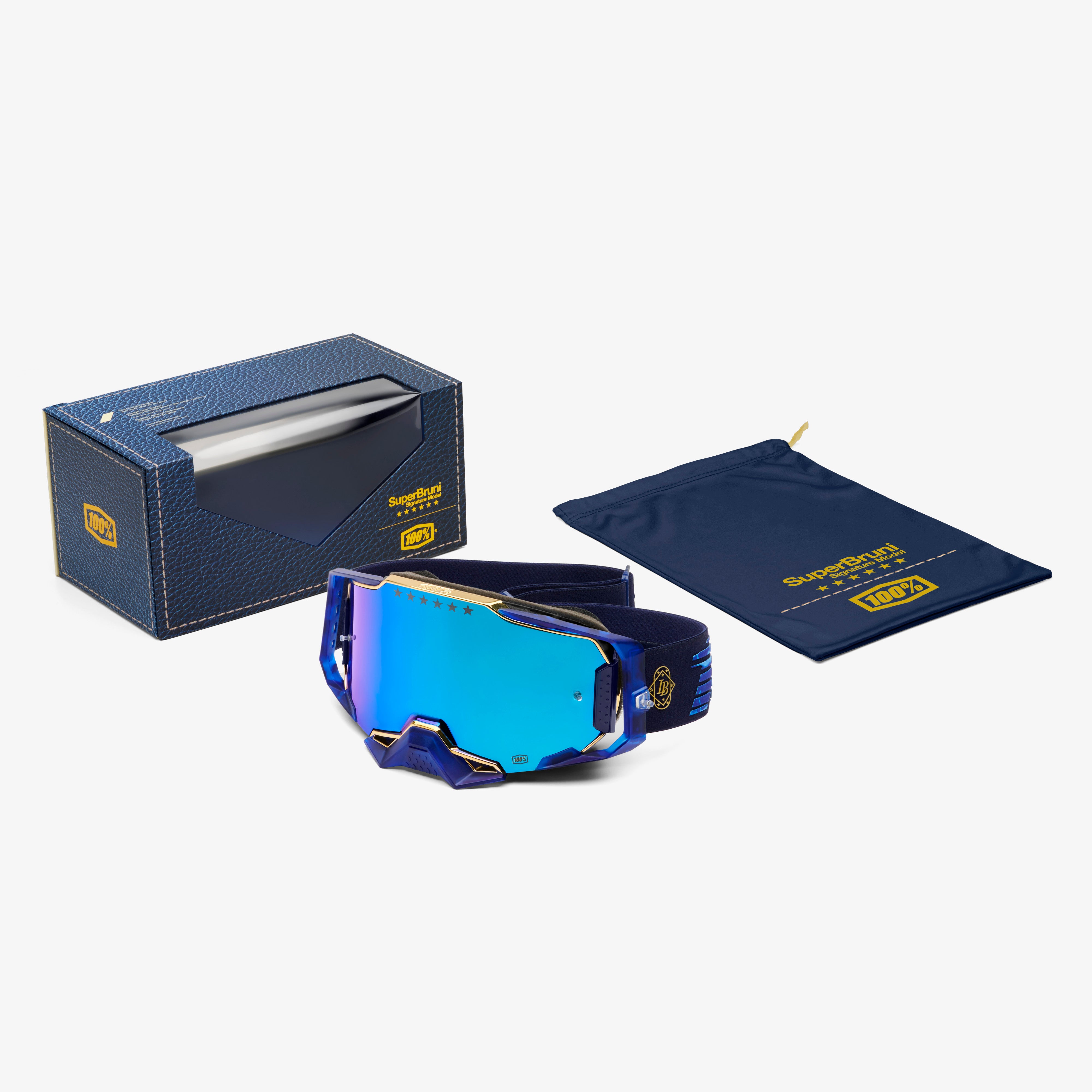100-armega-le-bruni-signature-goggle-navy-gold-limited-edition image 2