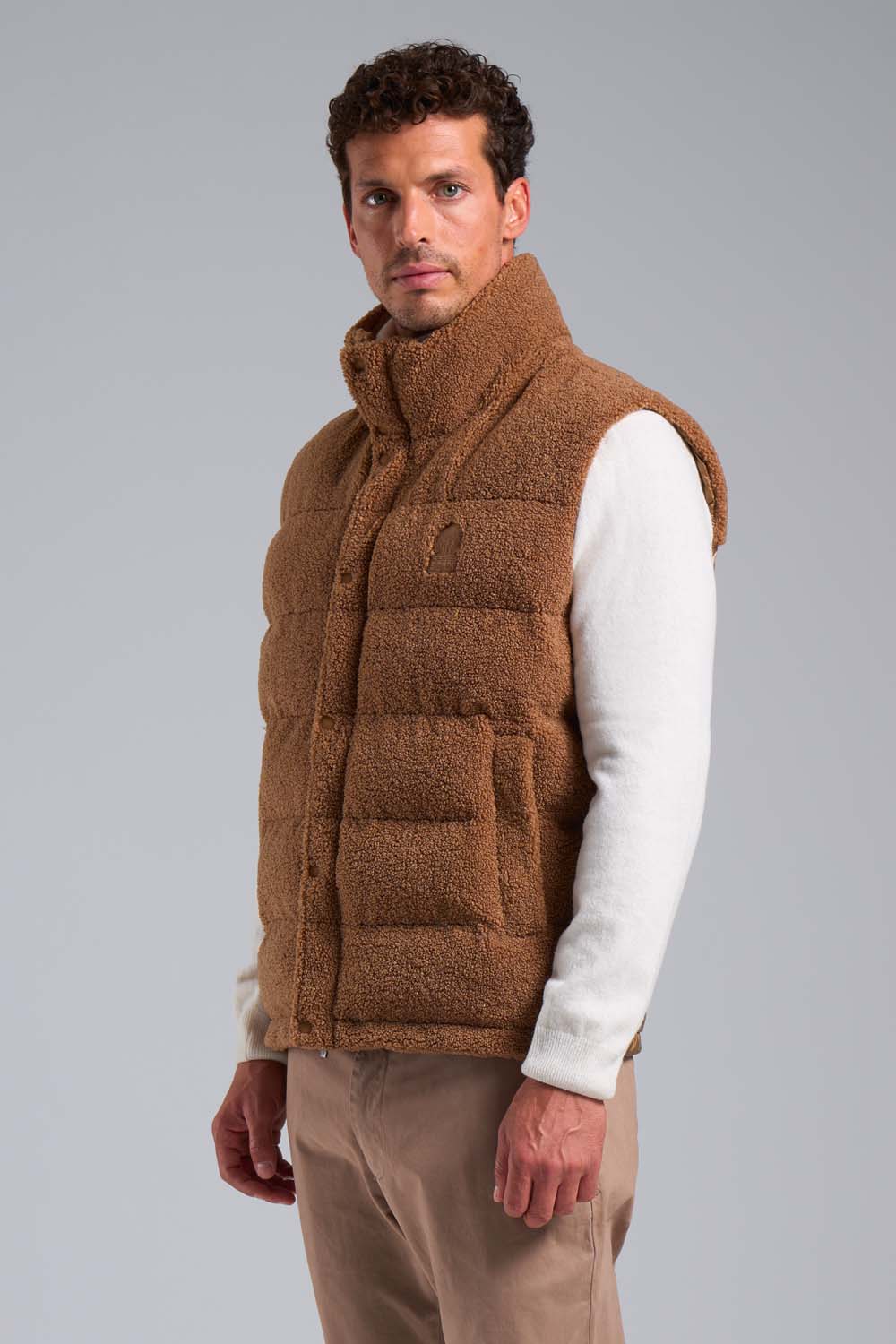 ciesse-thetis-hybrid-weste-braun-teddy-stehkragen image 1