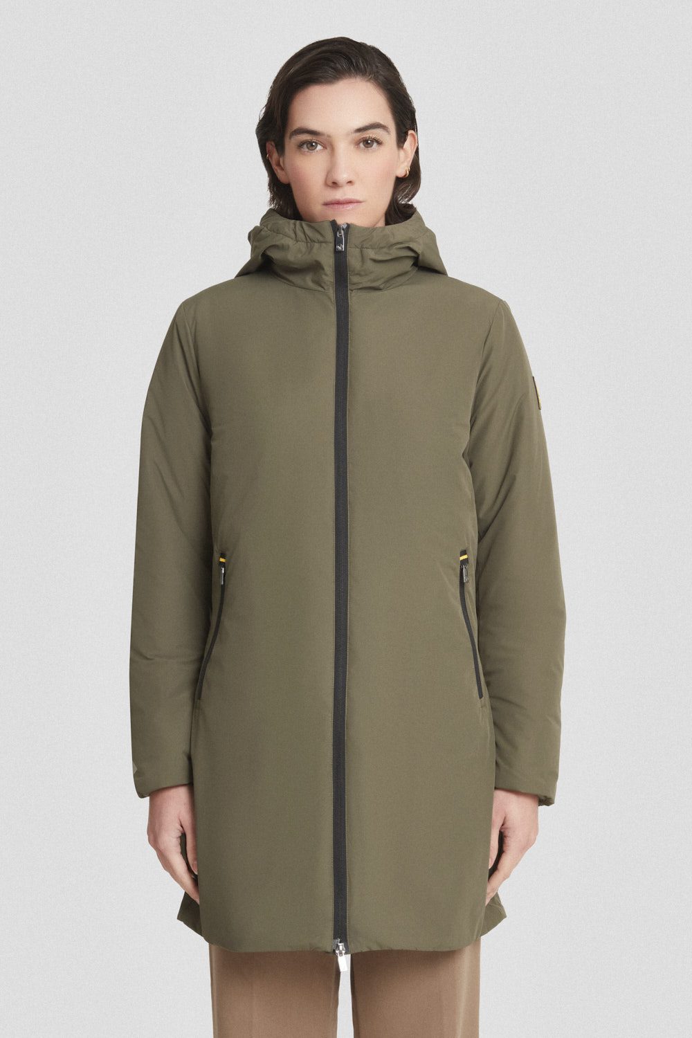 ciesse-outdoor-winterjacke-lang-gr-n-wattiert-kapuze-dwr image 2