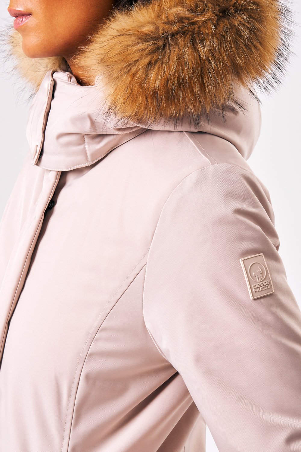 ciesse-luana-parka-damen-weiss-mit-kapuze-kunstfell-wattiert image 4