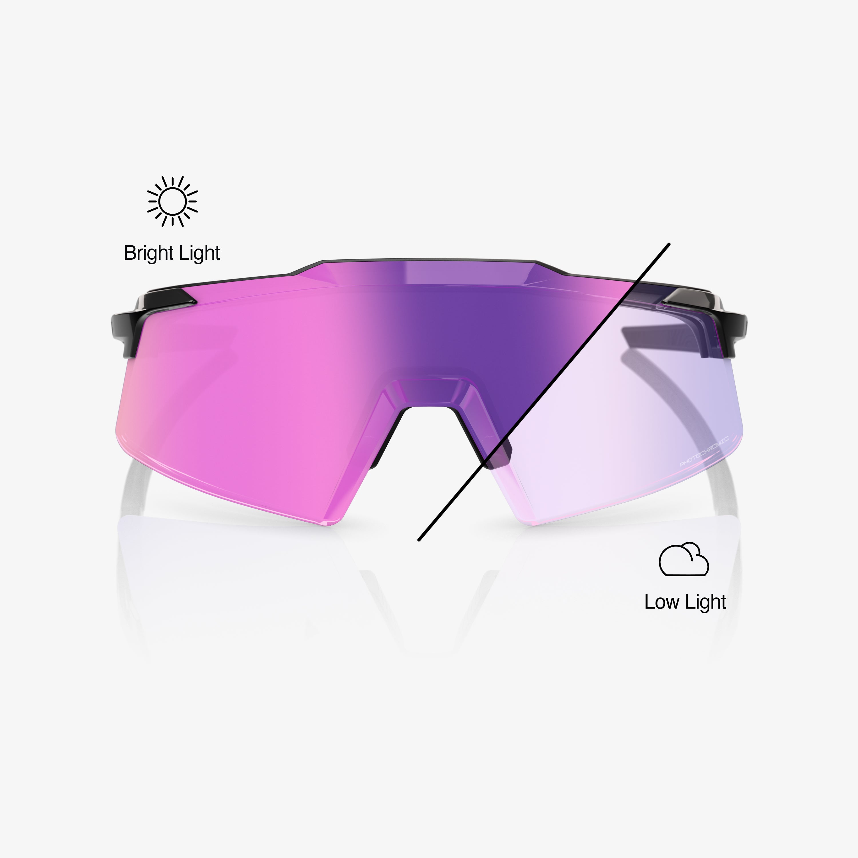 100-aerocraft-sonnenbrille-gloss-black-purple-mirror-photochromic image 2