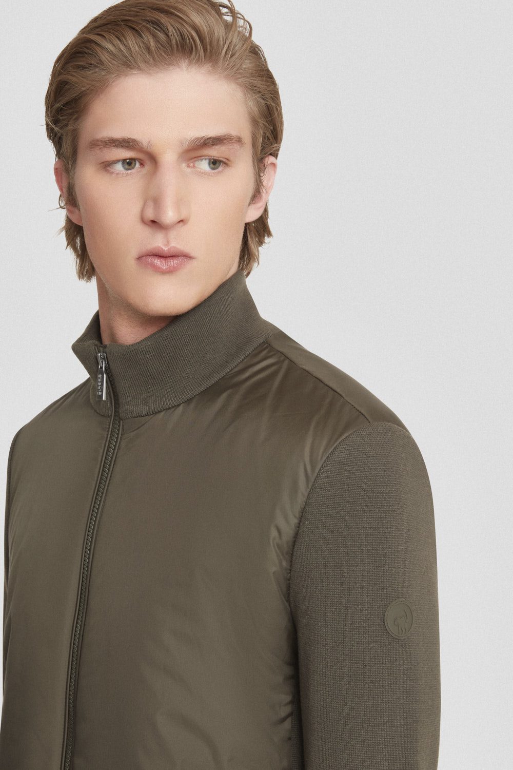 ciesse-leichte-jacke-herren-oliv-strick-rmel image 3