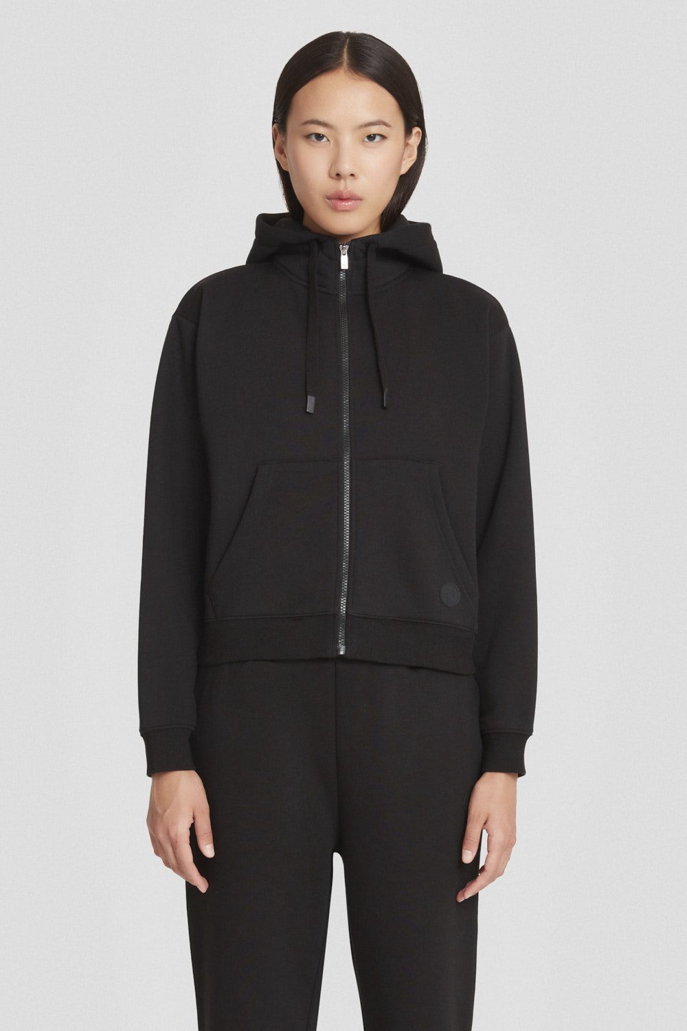 ciesse-outdoor-felpa-kapuzenjacke-schwarz-zip-baumwolle image 1