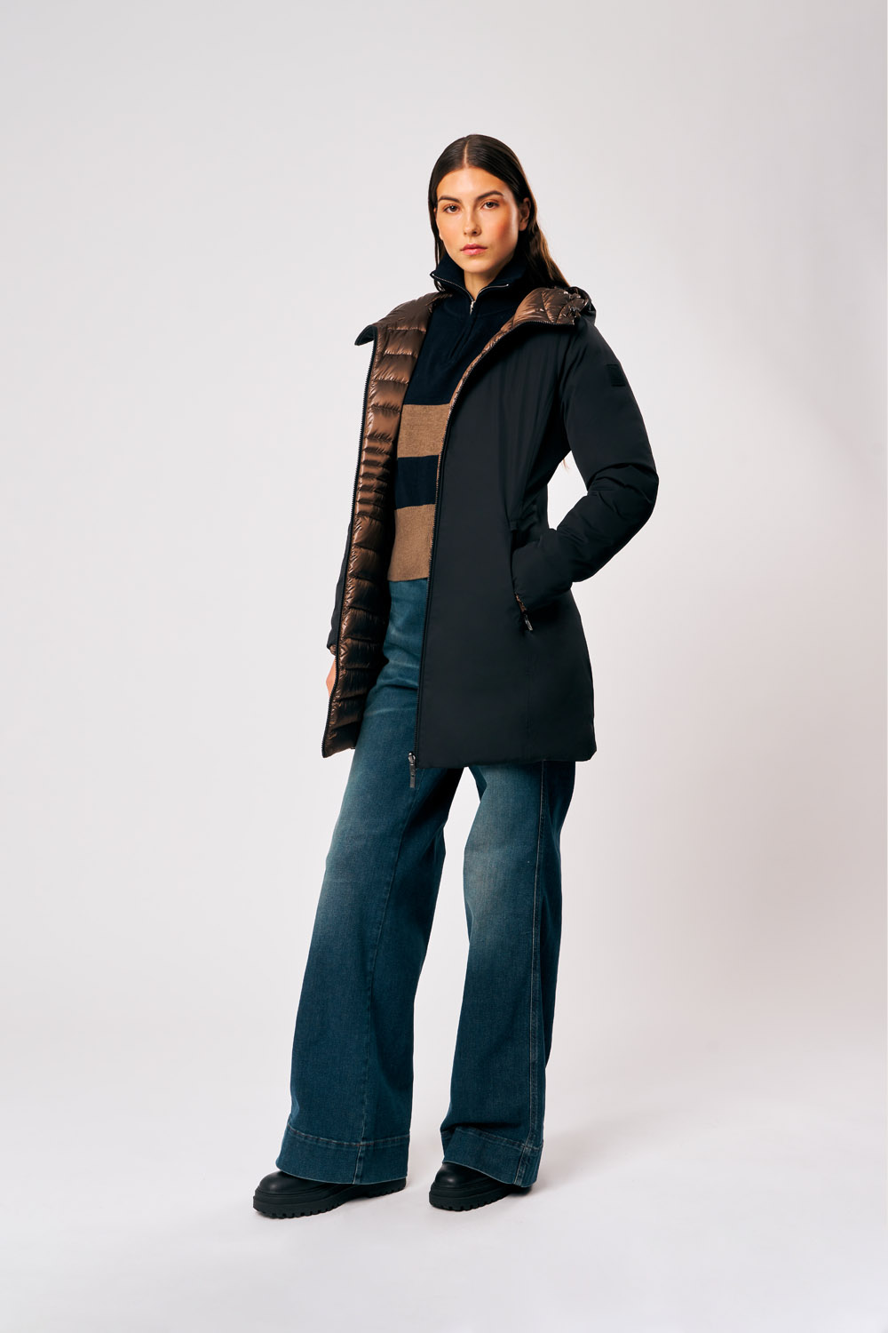 ciesse-outdoor-kalie-3-0-daunenjacke-damen-schwarz-braun-wende image 1