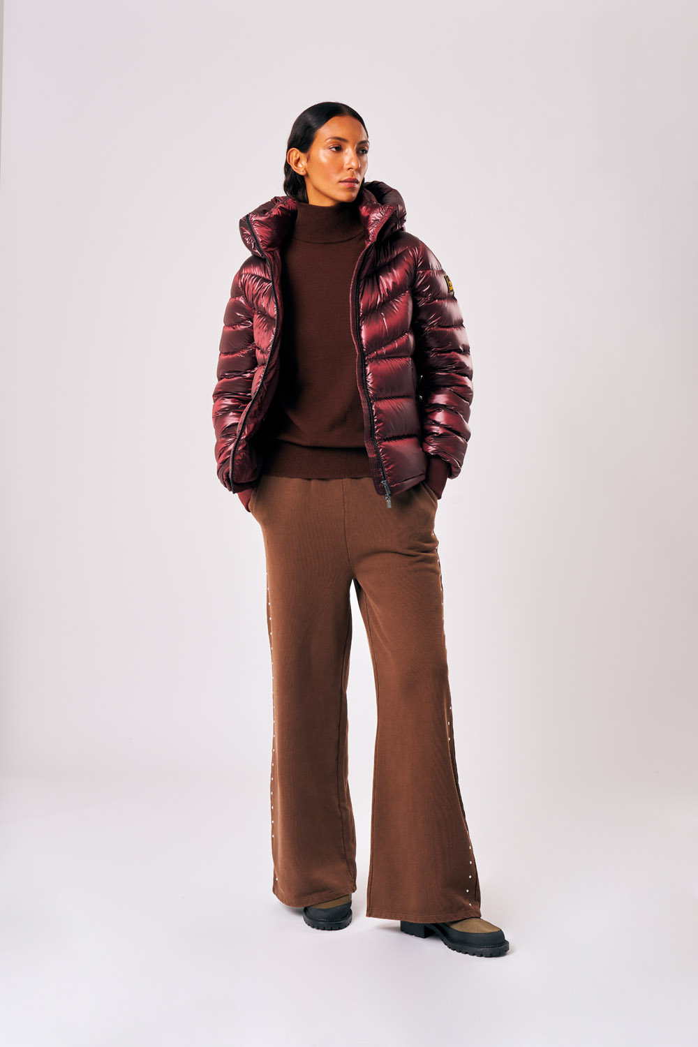 ciesse-outdoor-heidi-damen-daunenjacke-bordeaux-kapuze image 2