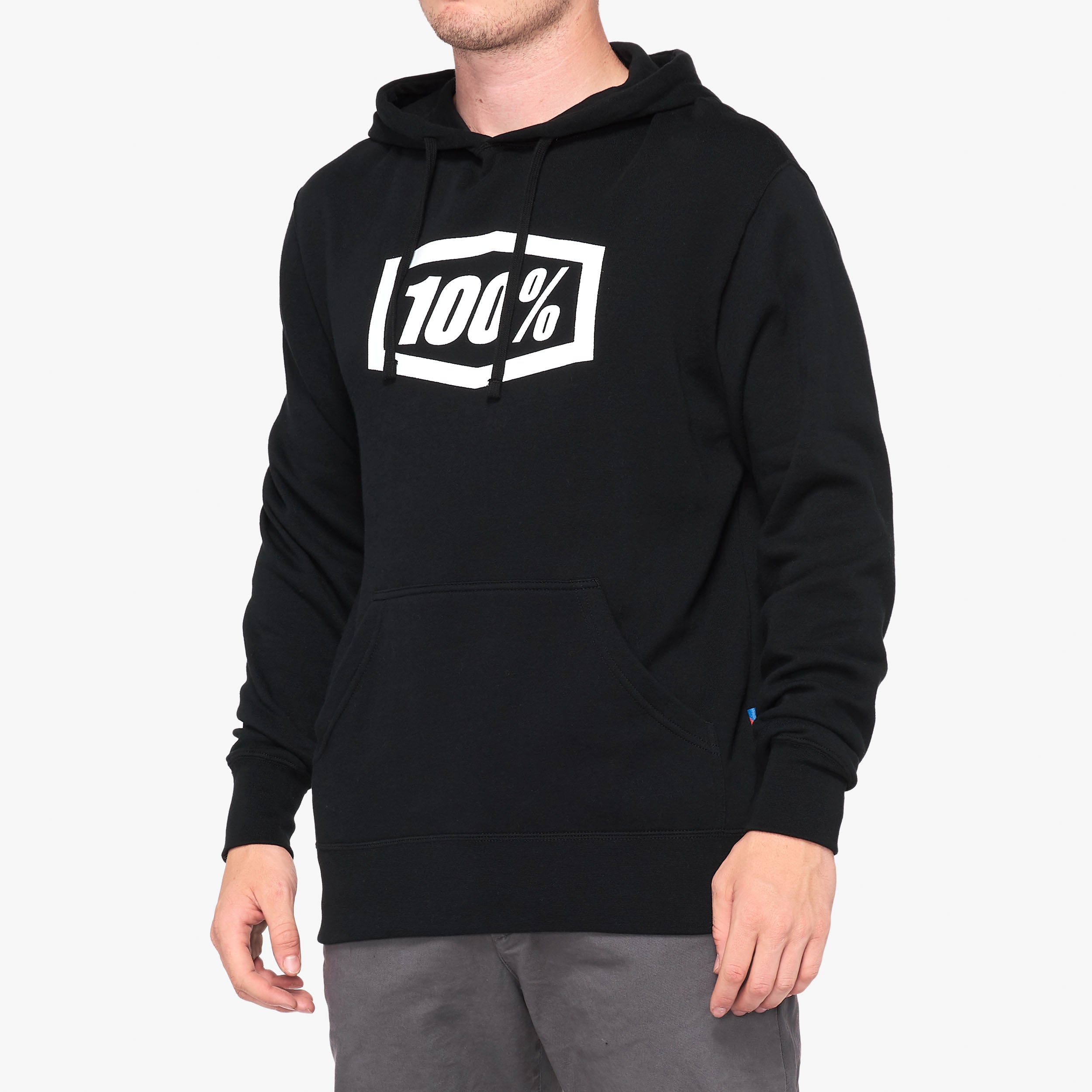 100-icon-pullover-hoodie-fleece-schwarz-baumwolle image 1