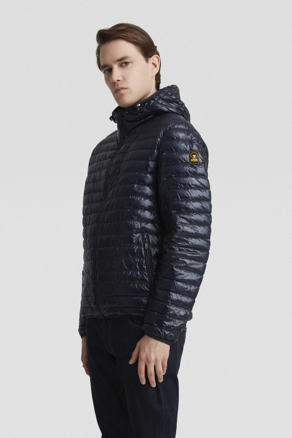 ciesse-piumini-daunenjacke-blau-gl-nzend-kapuze-echt-daune image 2