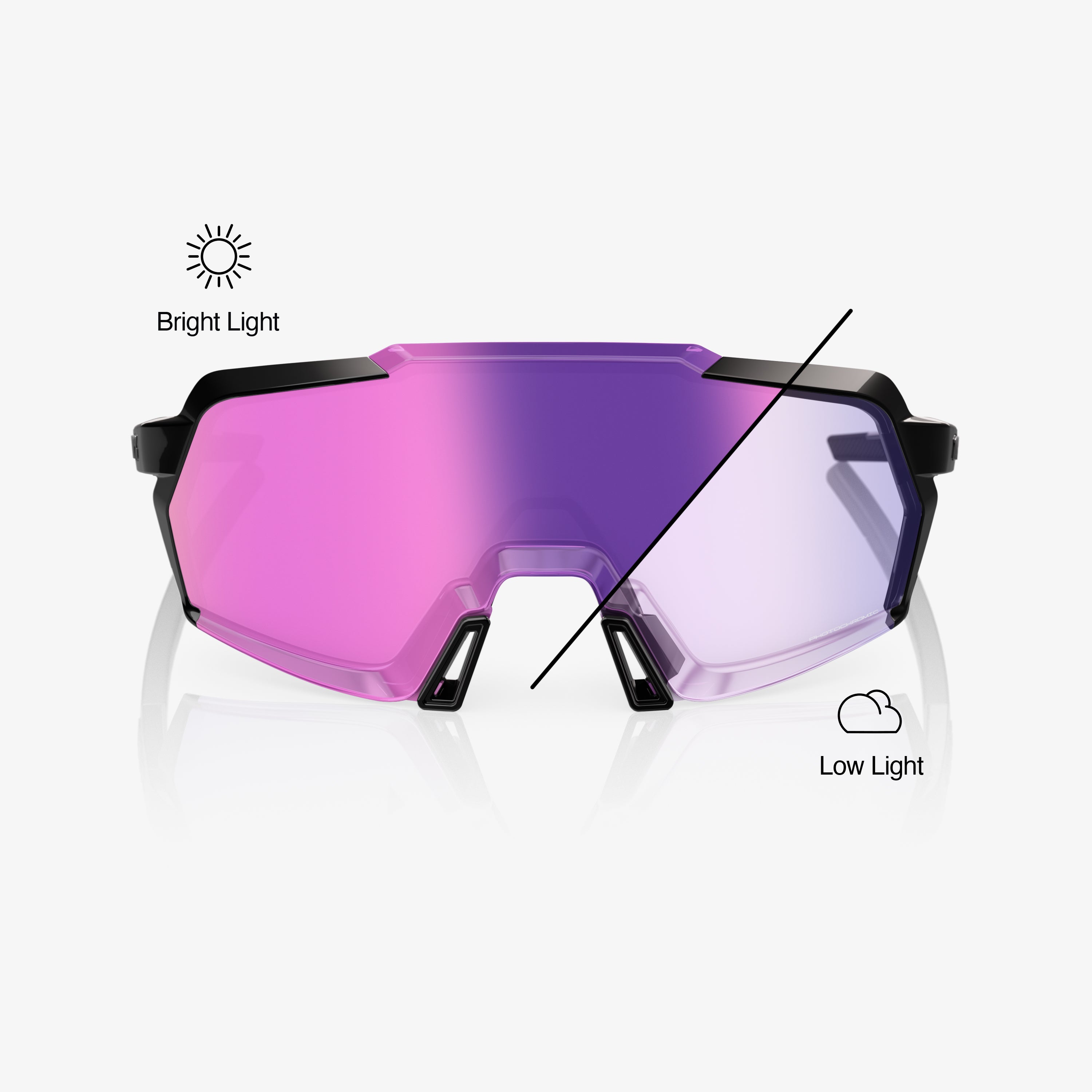 100percent-korbin-sportbrille-gloss-black-photochrom-purple image 2