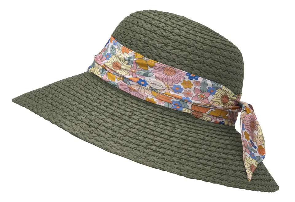 chillouts-kalamata-hat-sonnenhut-brown-s-m-blumenband image 1