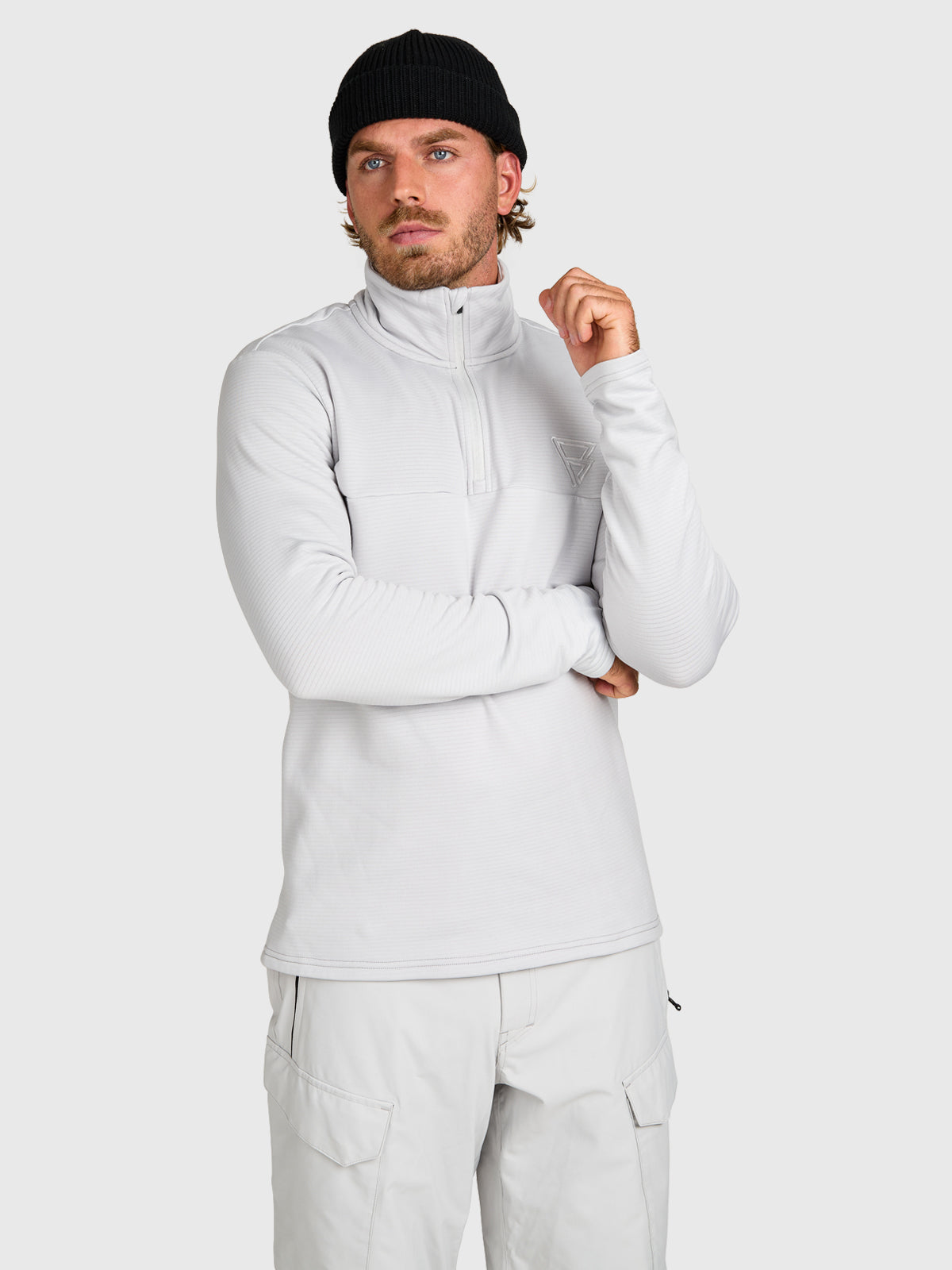 brunotti-daronst-fleecejacke-herren-soft-grey-halbzip image 3