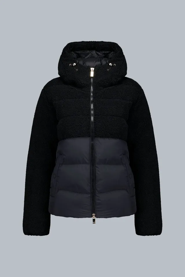 ciesse-piumini-bonilla-daunenjacke-schwarz-teddy-hybrid-kapuze image 1