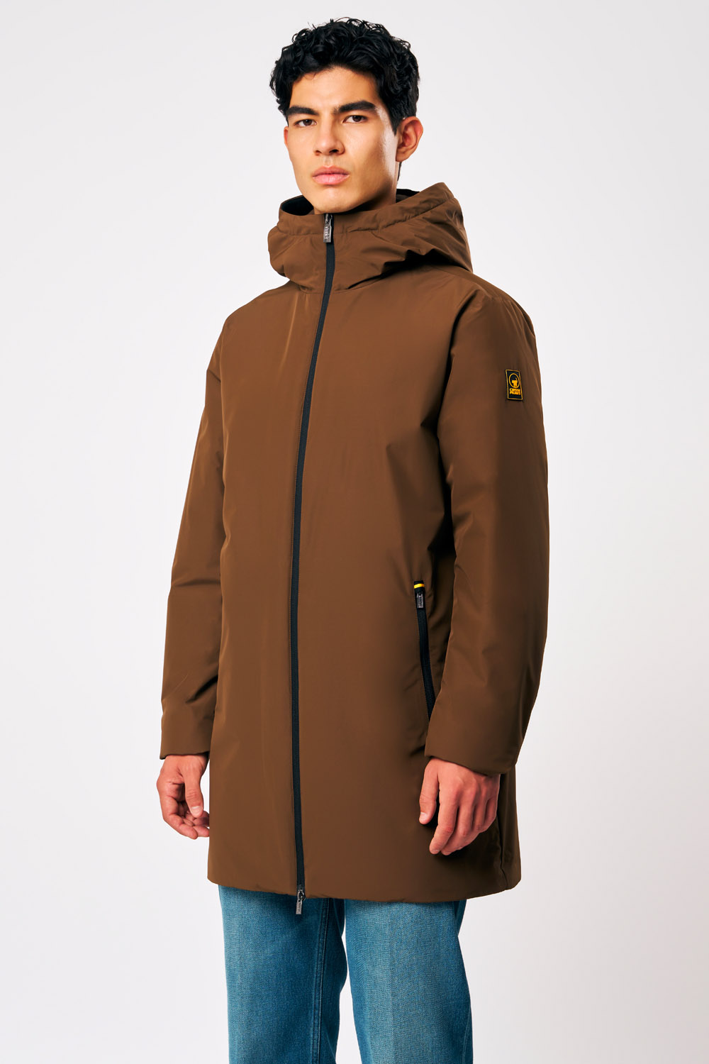 ciesse-gunbu-winterjacke-herren-lang-braun-kapuze image 3