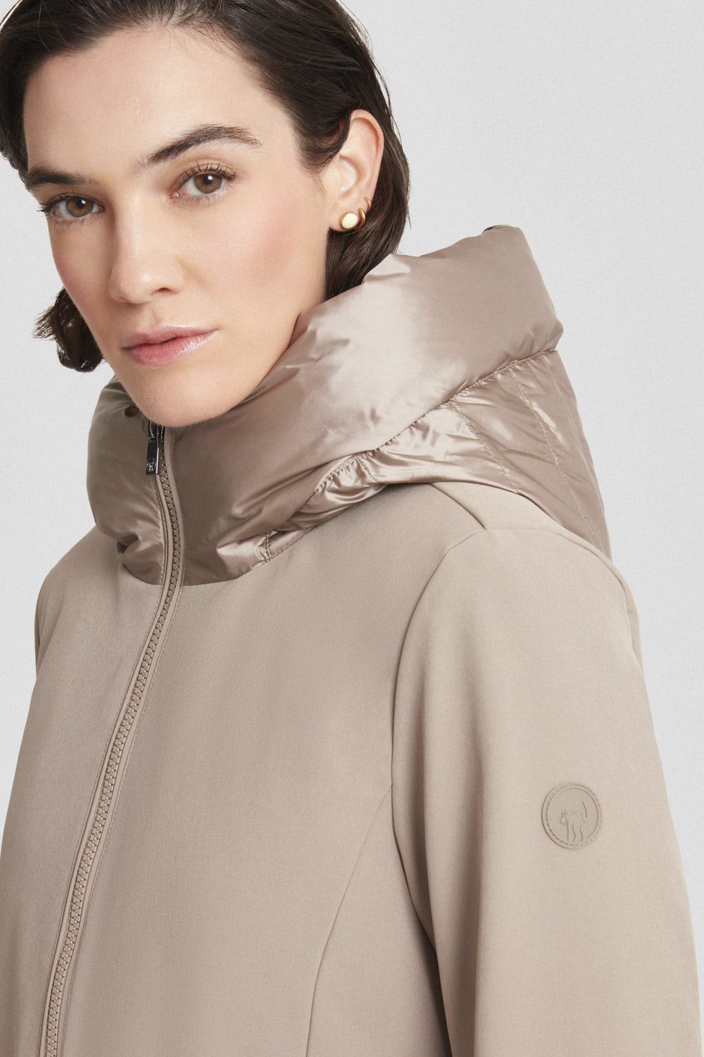 ciesse-outdoor-winterjacke-beige-lang-daunen-softshell image 4