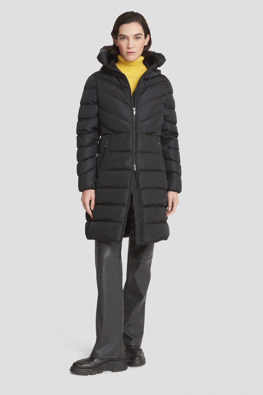 ciesse-outdoor-daunenjacke-schwarz-lang-mit-kapuze image 1