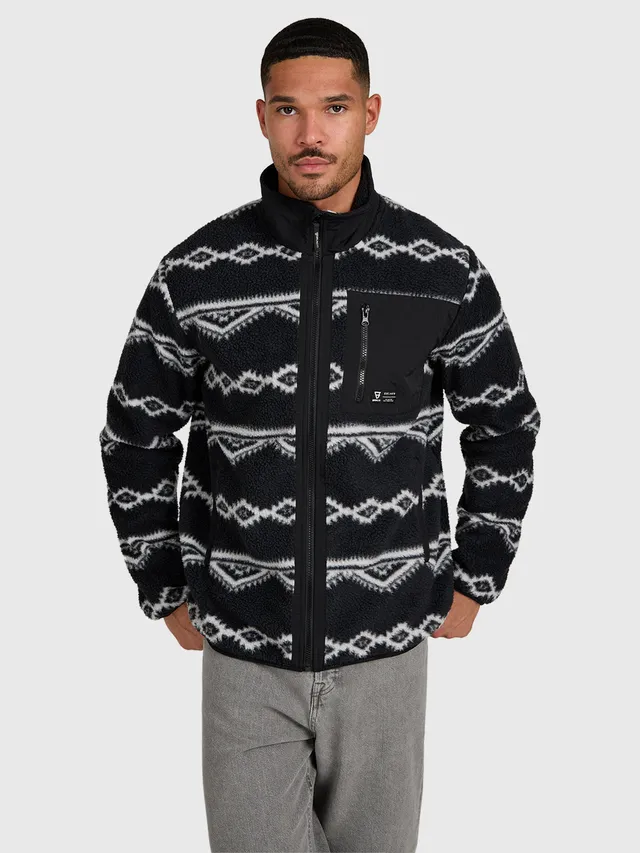 brunotti-kevio-zip-herren-fleece-black-lockerer-schnitt image 1