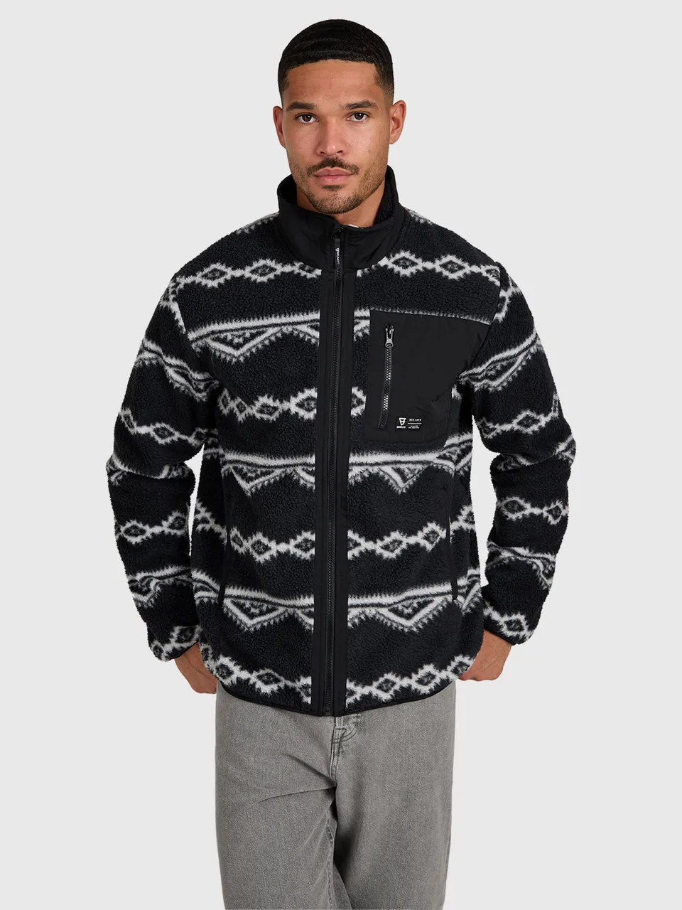 brunotti-kevio-zip-herren-fleece-black-lockerer-schnitt image 1