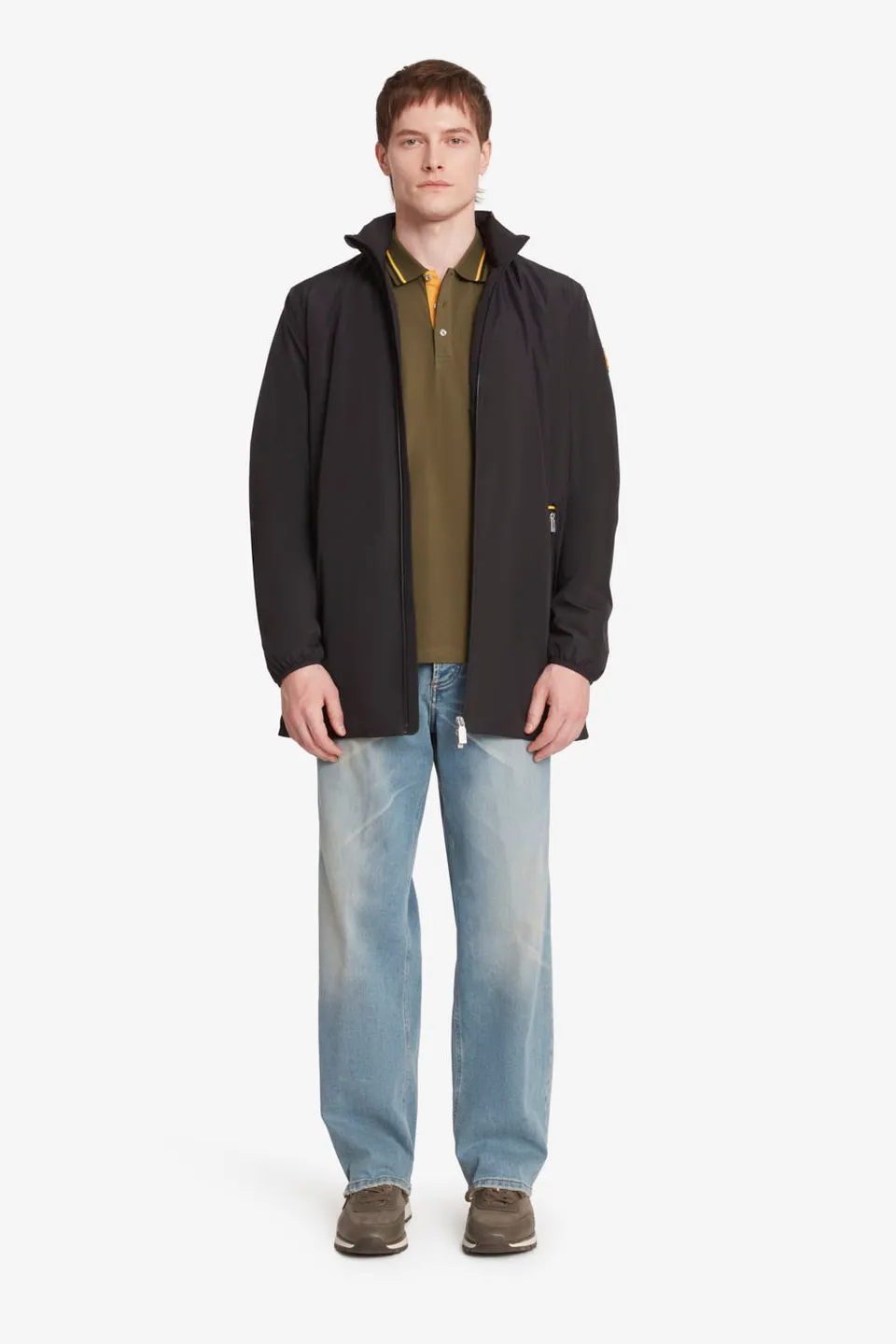 ciesse-roxy-bergangsjacke-herren-schwarz-lang-mit-kapuze image 1
