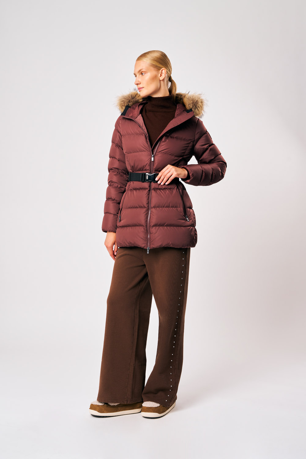 ciesse-rosalia-real-fur-winterjacke-bordeaux-damen image 1