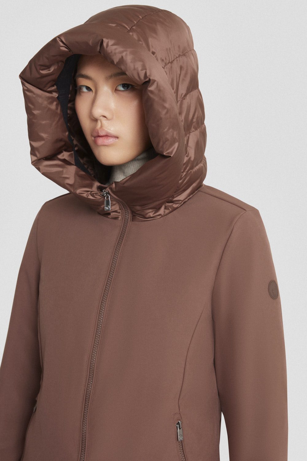 ciesse-outdoor-winterjacke-braun-lang-softshell-daunen image 4