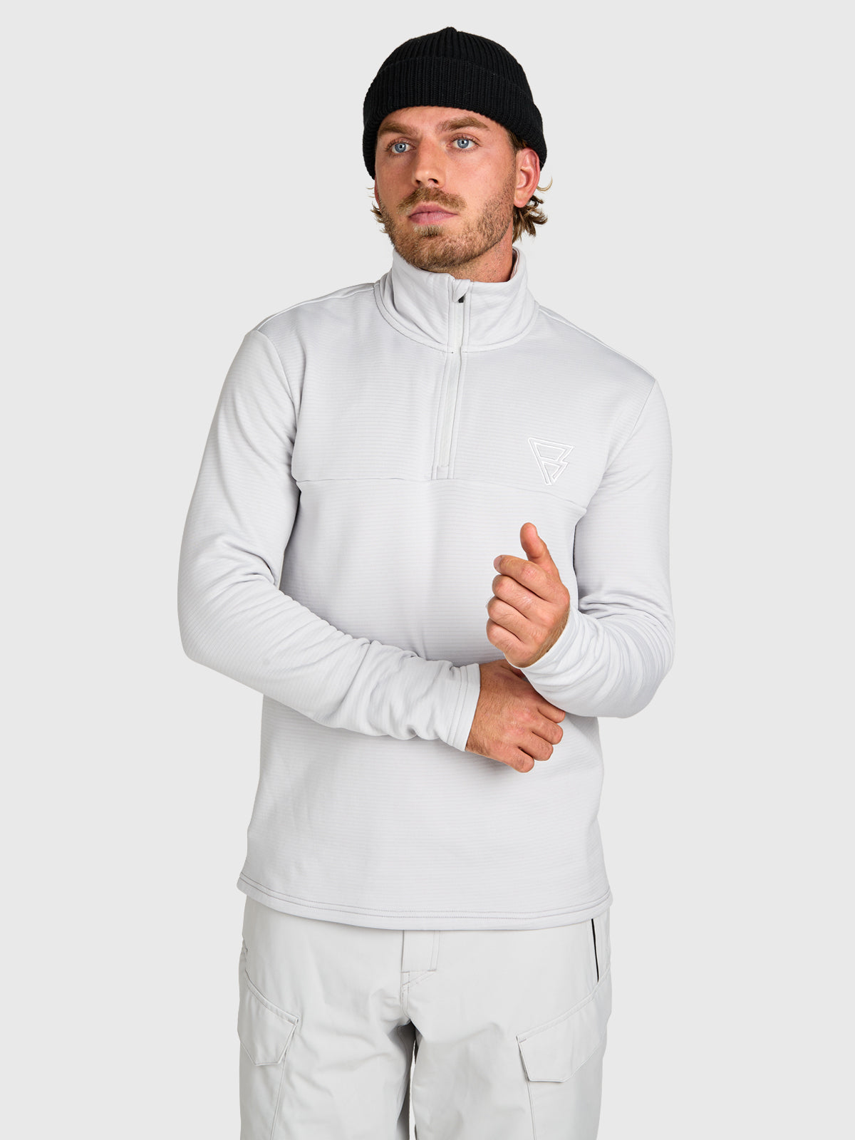 brunotti-daronst-fleecejacke-herren-soft-grey-halbzip image 1