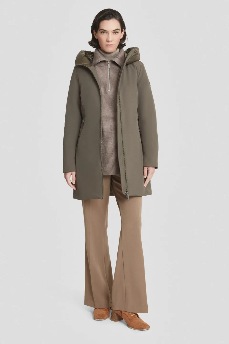 ciesse-outdoor-winterjacke-lang-gr-n-daunen-softshell image 1