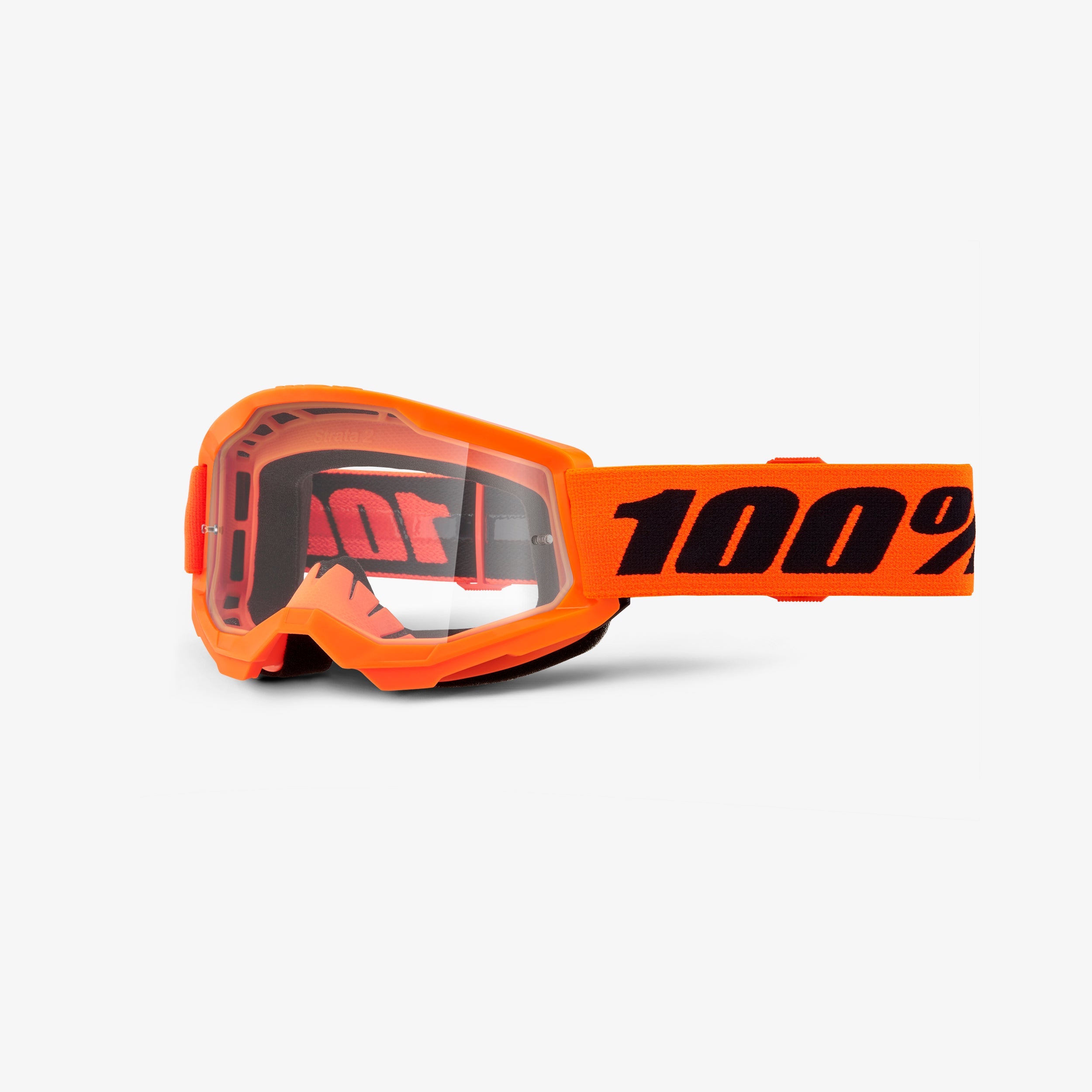 100percent-strata-2-junior-motocross-brille-neon-orange-clear image 2