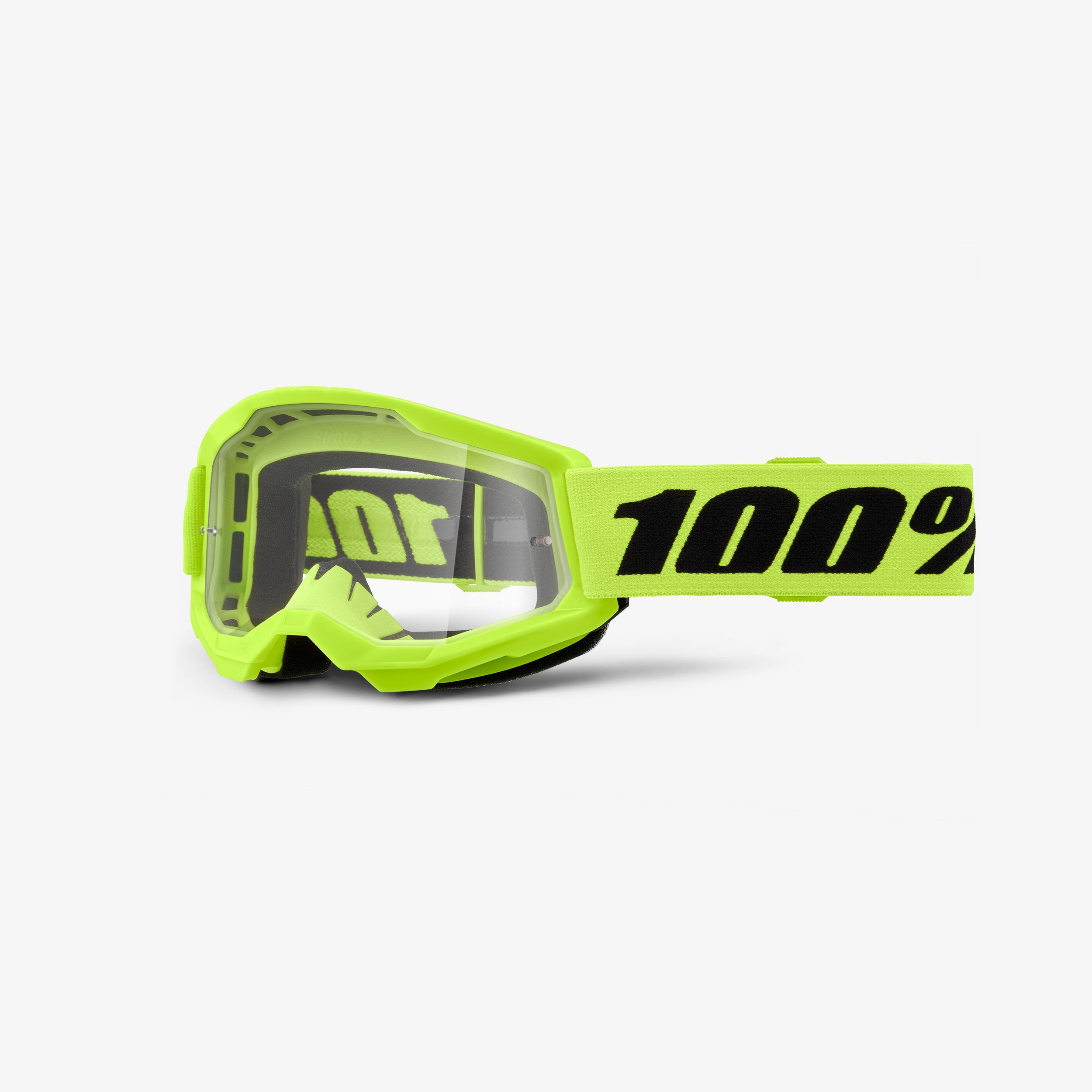 100percent-strata-2-junior-motocrossbrille-neon-yellow-clear image 2