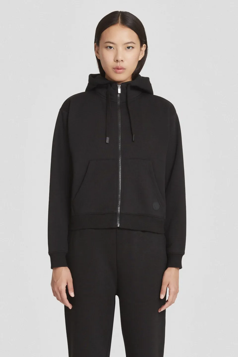 ciesse-outdoor-felpa-kapuzenjacke-schwarz-zip-baumwolle image 1