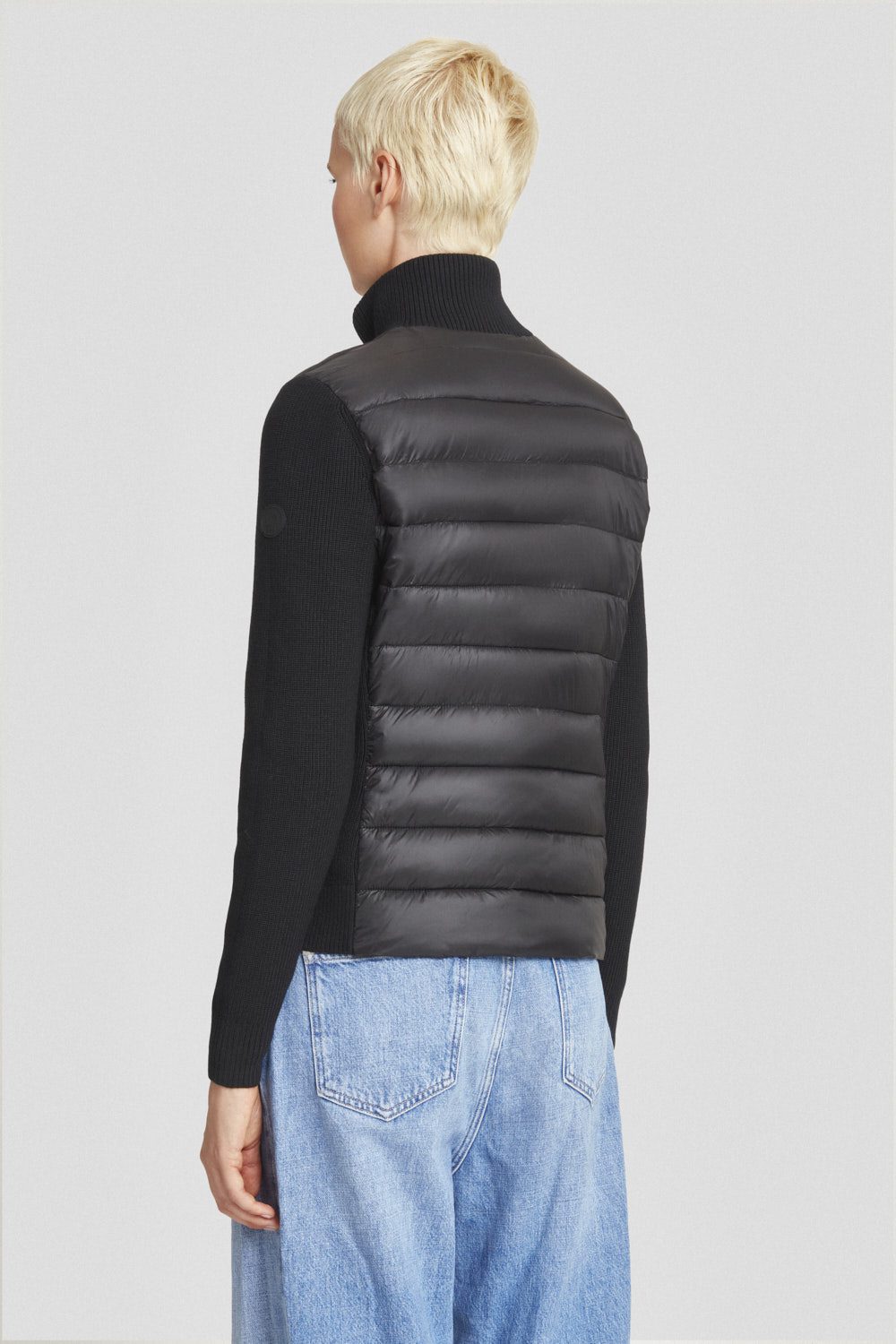ciesse-outdoor-steppjacke-schwarz-mit-strick-rmeln-slim image 3